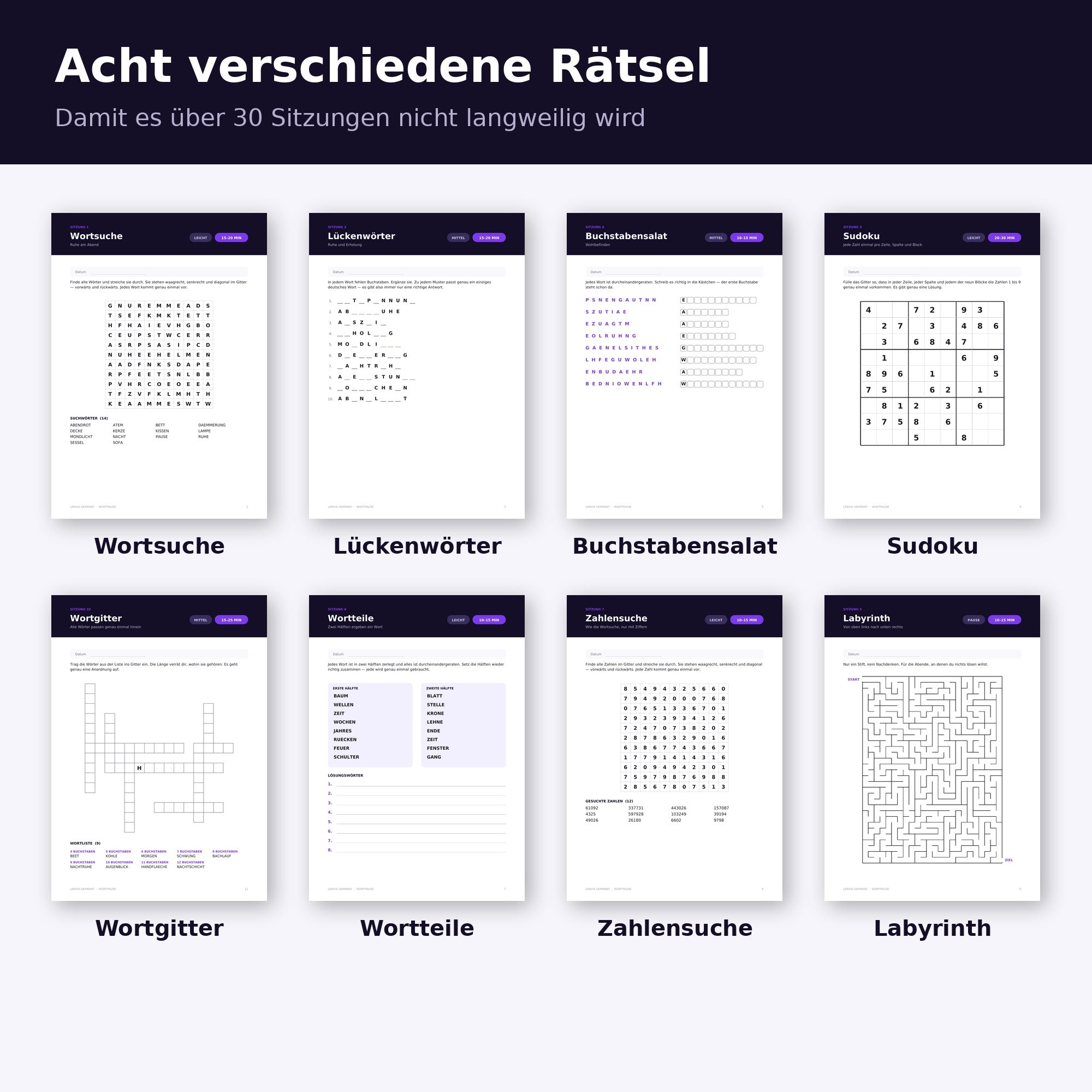 Rätselheft fürs Lenvia Entgiftungsbad