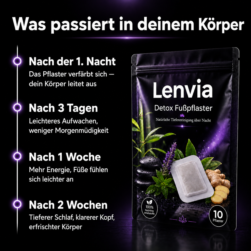 Lenvia Detox Fußpflaster - Natürliche Tiefenreinigung über Nacht