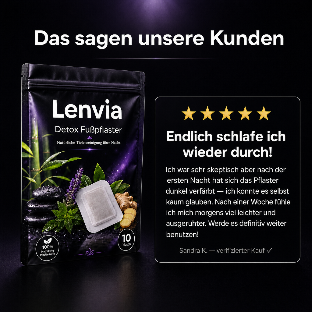 Lenvia Detox Fußpflaster - Natürliche Tiefenreinigung über Nacht