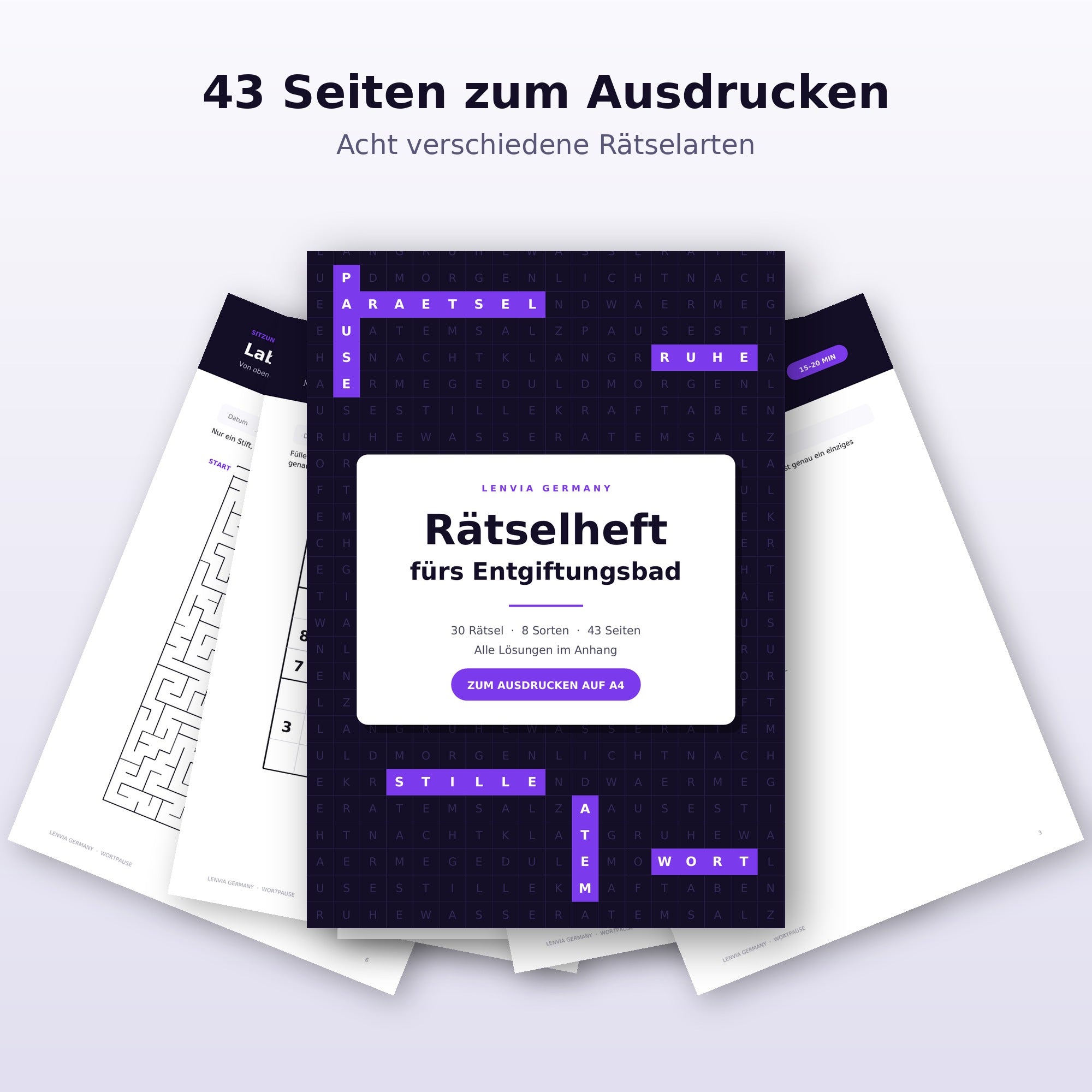 Rätselheft fürs Lenvia Entgiftungsbad